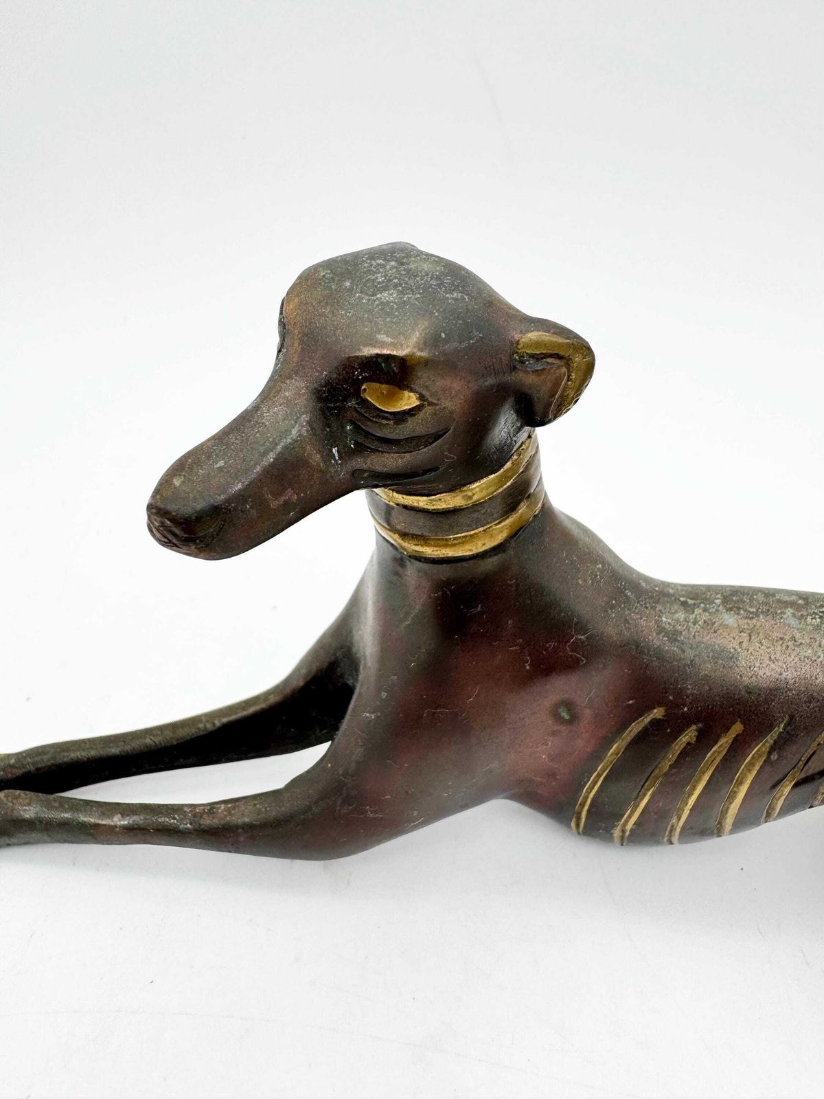 Vintage Brass Whippett Figurine, Bronze Dog Figurine photo Home Decor
