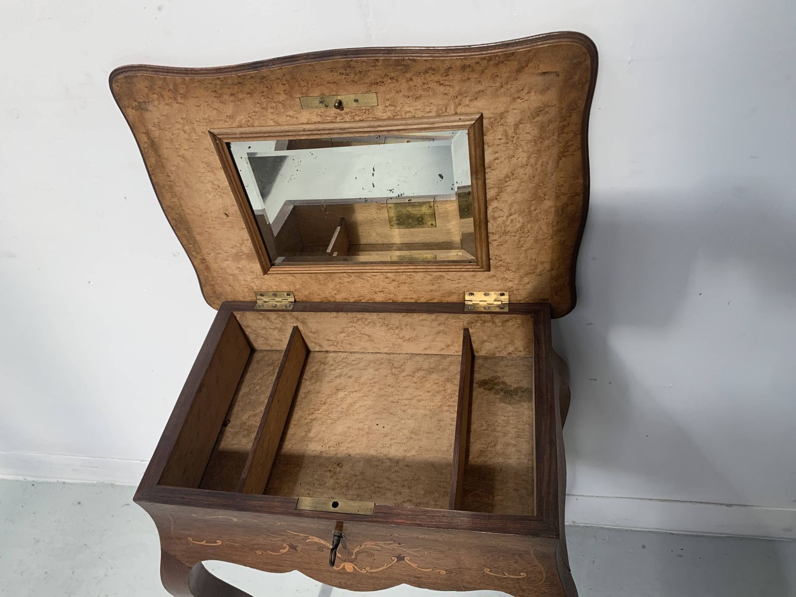 Louis XV Style Work Table In Marquetry Wood, 20th Century photo Furniture