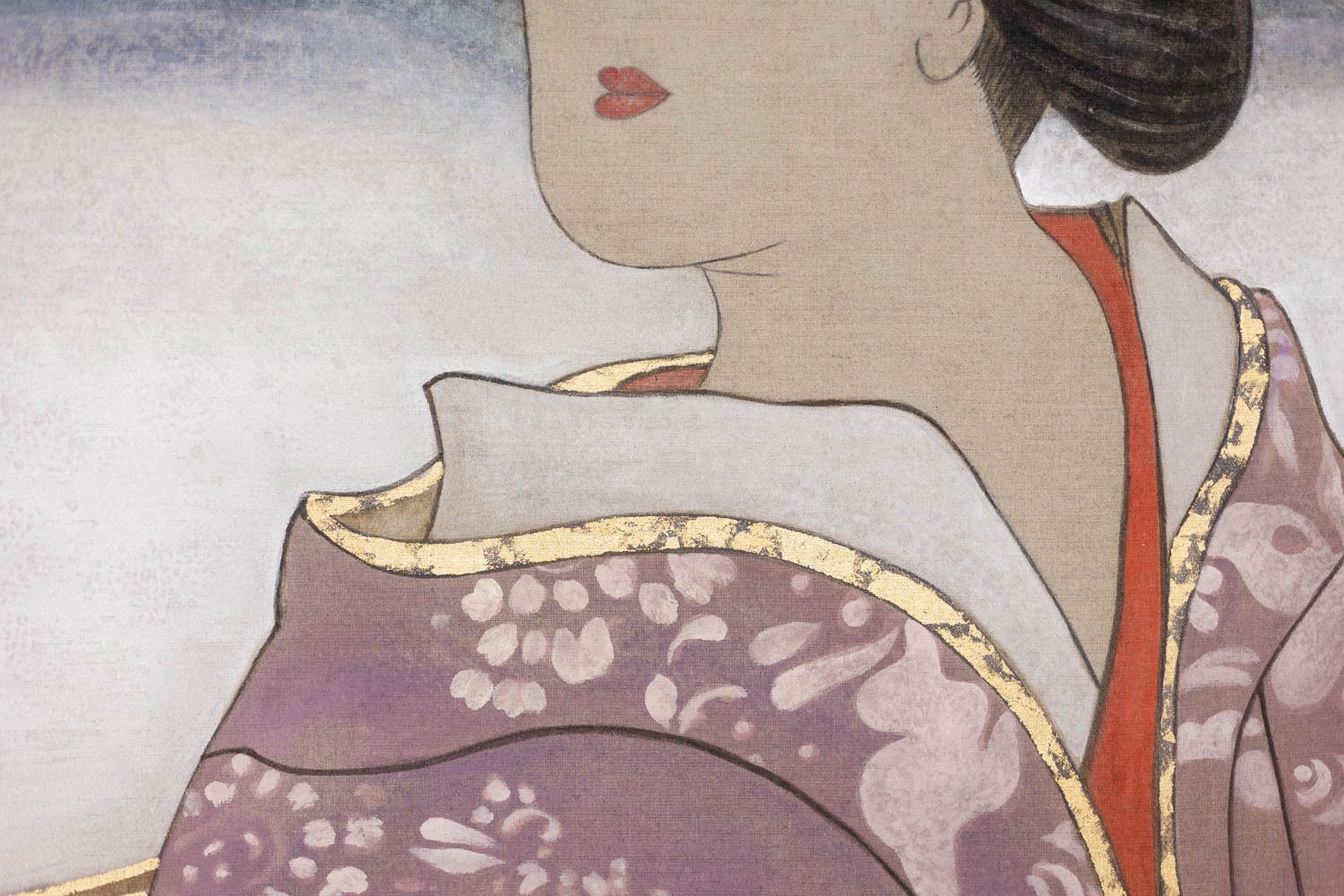 Painted Canvas Representing An Asian Style Character. Contemporary. photo furniture