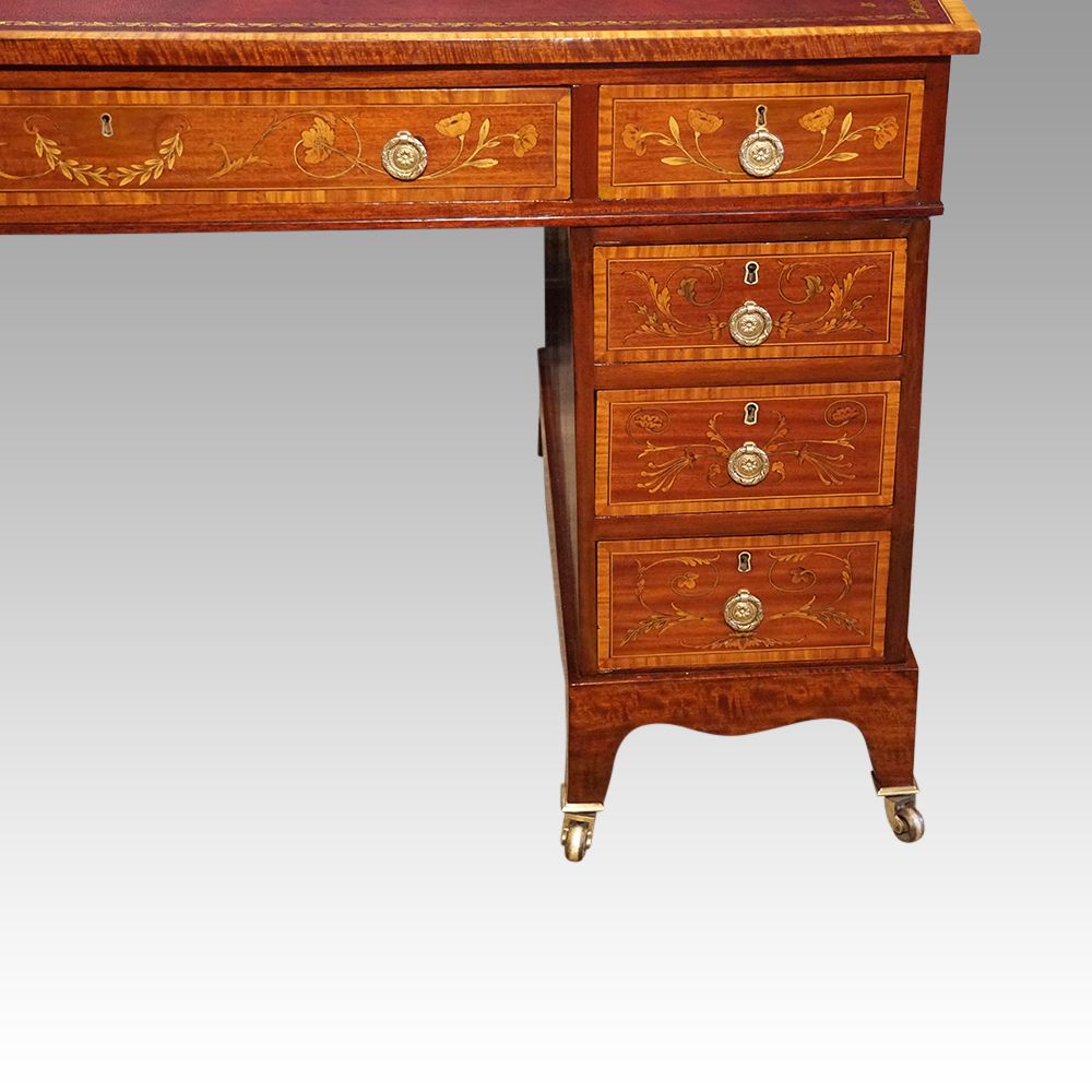 Edwardian Inlaid Mahogany Pedestal Desk photo buy