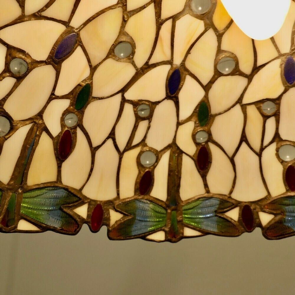 A Pair Of Large Vintage Tiffany Style Lights Arts And Crafts Lampshades photo for sale