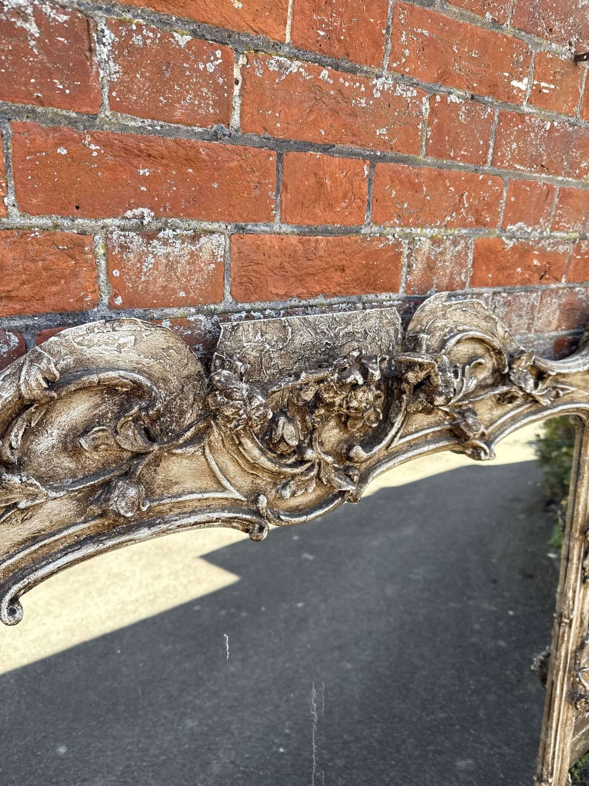 A Fabulous Large Antique English 19th Century Carved Wood & Gesso Distressed Painted Overm photo buy