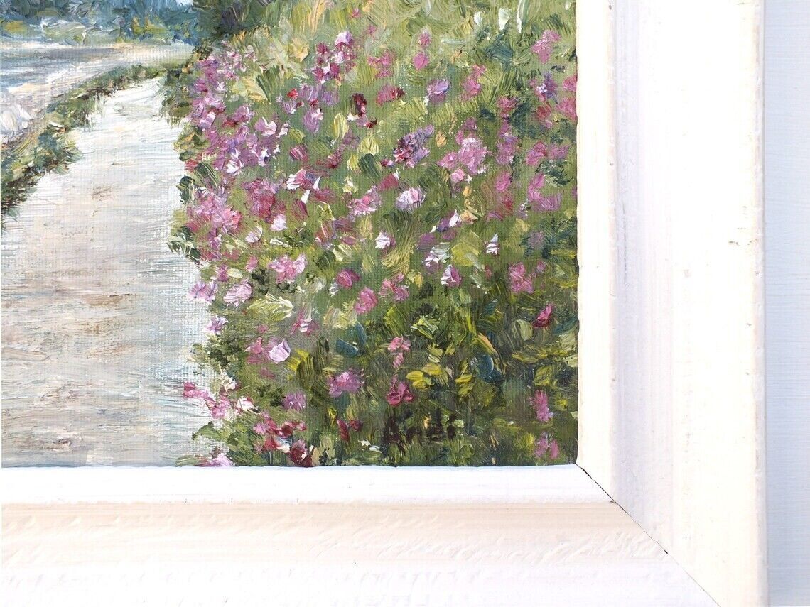 Beach Seaside Seascape Floral Original Oil Painting Signed Framed Andi J Lucas photo buy
