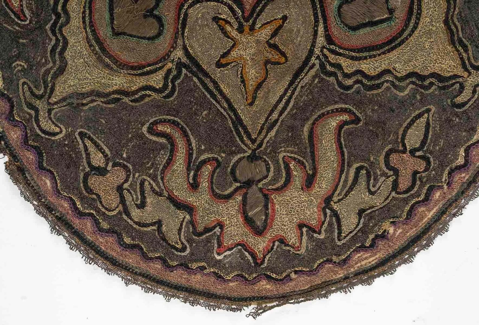 Orientalist Doily, Embroidered With Gold And Other Threads, Orientalist Art. photo Textiles