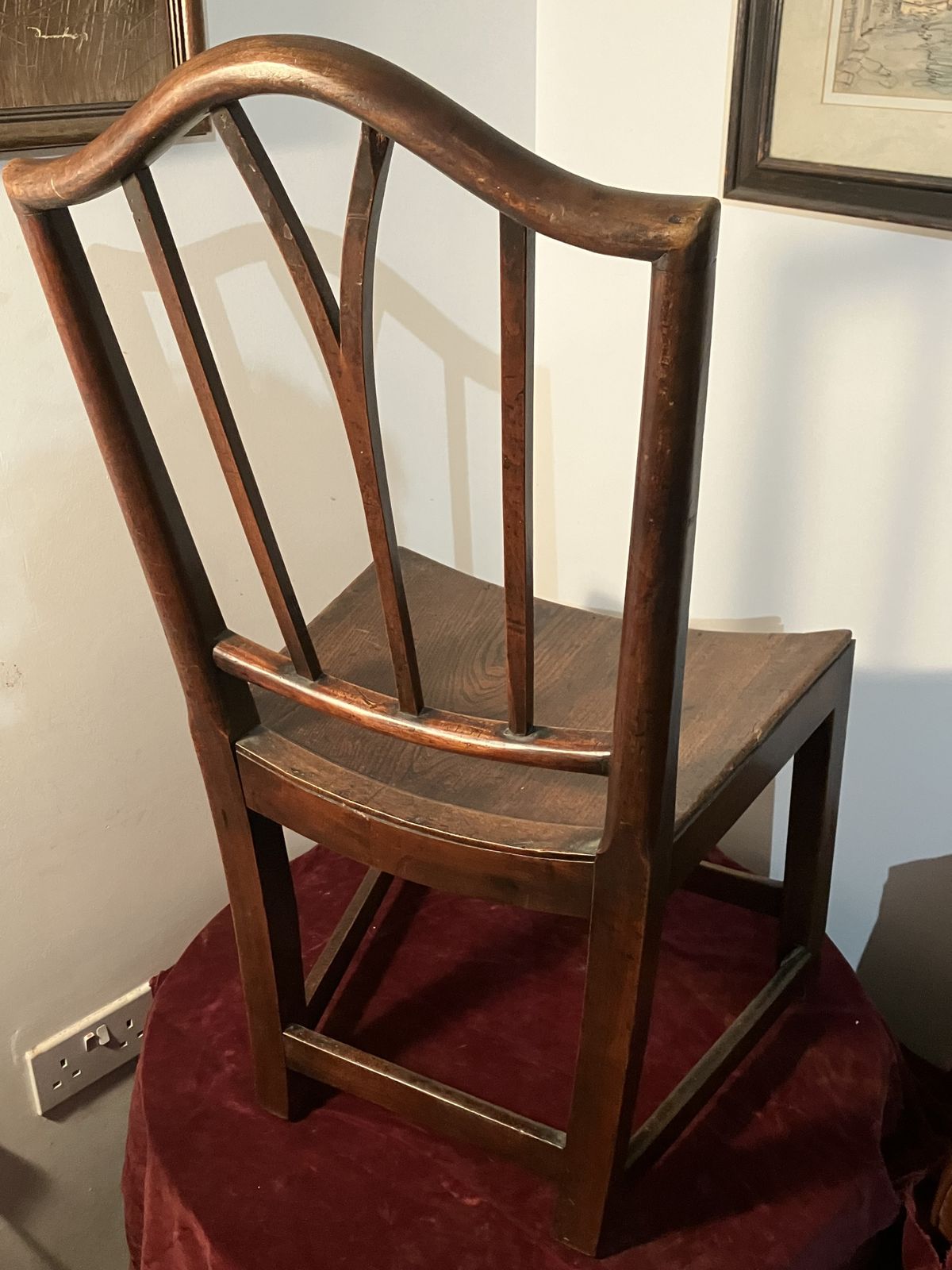 Early 18th Century,Elm Scooped Concave Seat English  Dining Chair photo for sale