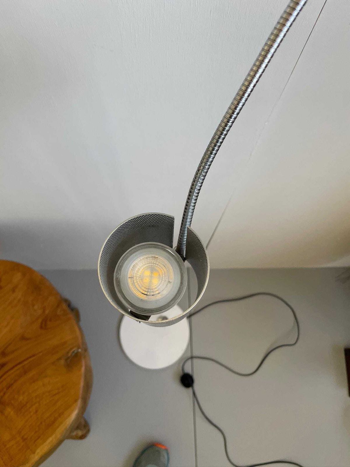 Vintage Metal French Adjustable Mid Height Floor Lamp By Lux Model No.18 Postmodern photo buy