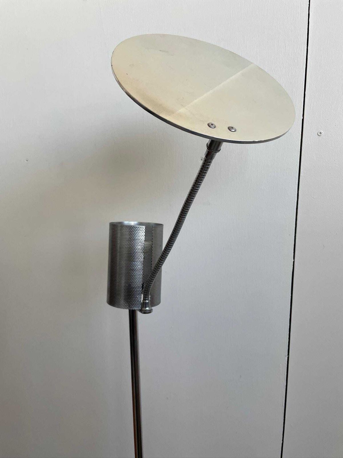 Vintage Metal French Adjustable Mid Height Floor Lamp By Lux Model No.18 Postmodern photo vintage