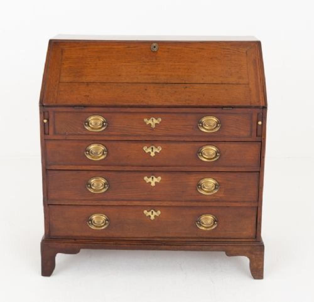 Georigian Bureau Desk Elm Period Antique