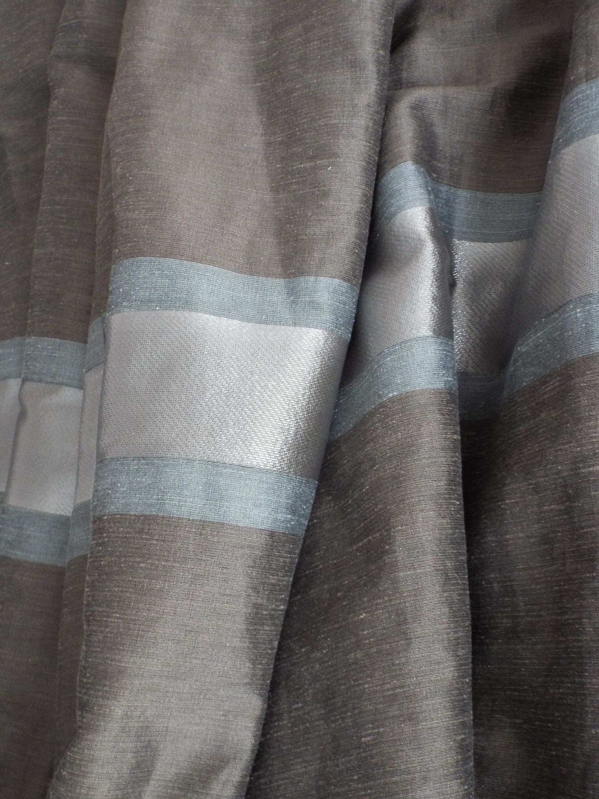 Huge Taupe Faux Silk Interlined Single Curtain Professionally Made High Quality Curtain Very Heavy Interlined Faux Silk Curtain 88"Lx152"W photo 120.0
