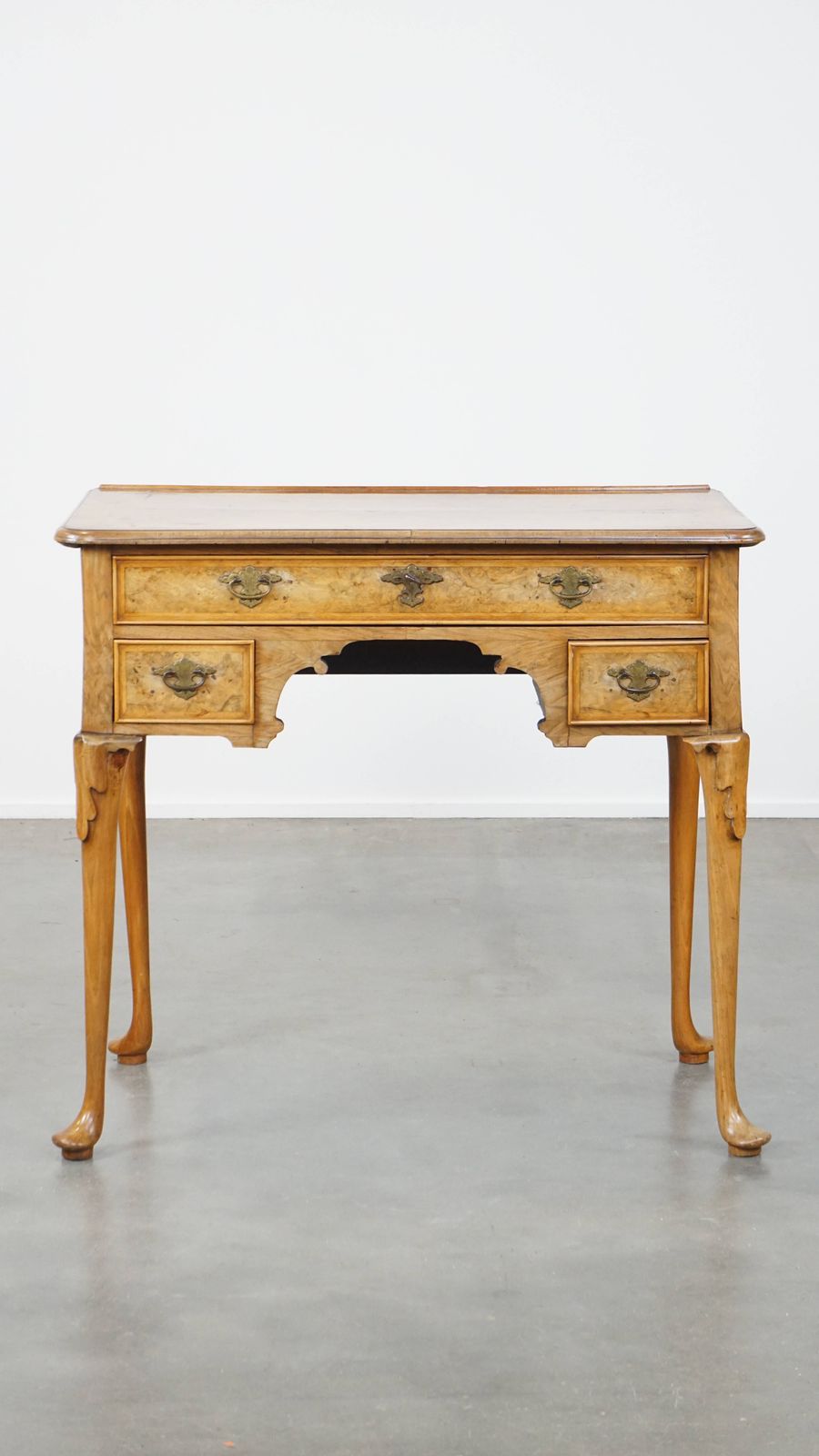 Beautiful Antique Dutch Burl Walnut Wooden Writing/Side Table From The 18th Century photo furniture
