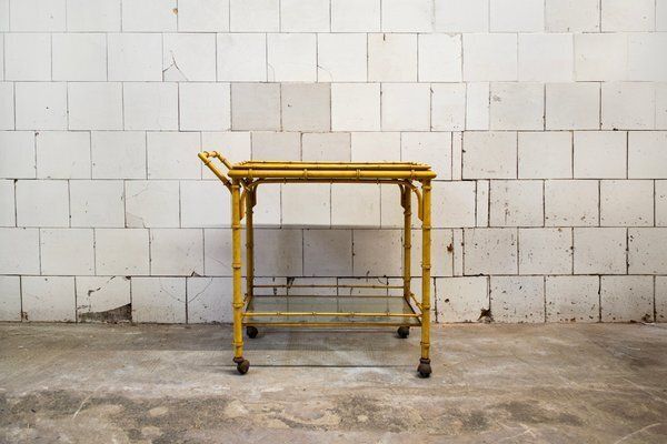 Lacquered Metal And Glass Trolley With Tray, 1950s photo furniture