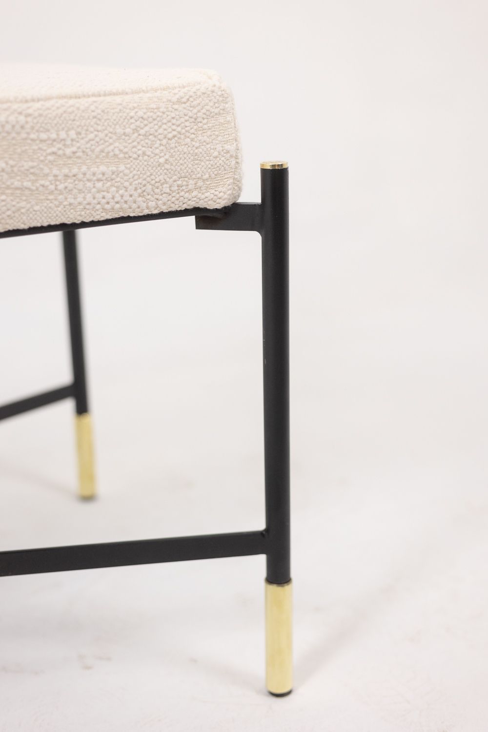 Pair Of White Benches, In Lacquered And Gold Metal. 2000s. photo 3500.0