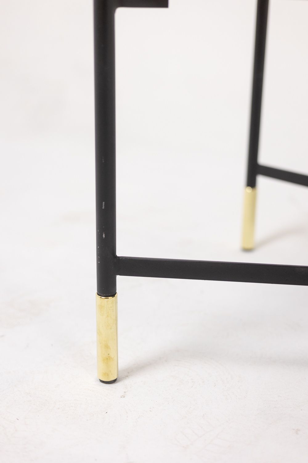 Pair Of White Benches, In Lacquered And Gold Metal. 2000s. photo buy