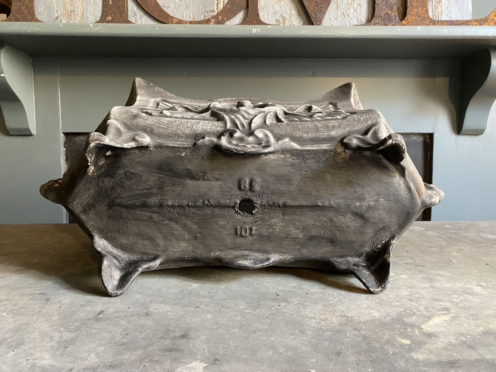 photo furniture Pair Of French Deco Cast Iron Planters