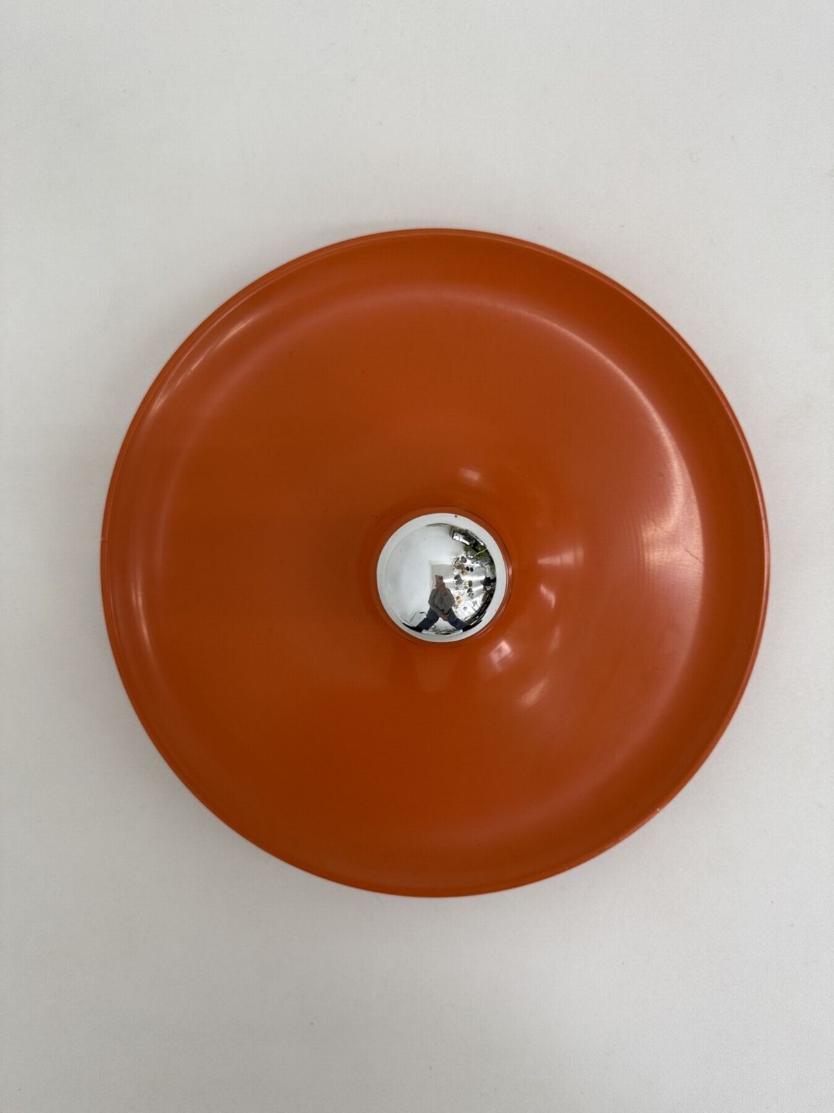 Mid Century Design Honsel Orange Space Age Disc Lamp , 1970s Attributed To Charlotte Perriand For Les Arcs photo for sale