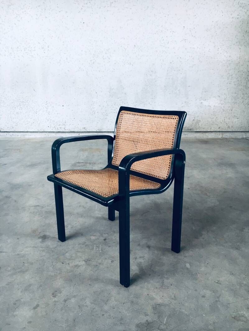 1970's Italian Design Bentwood & Webbing Armchair