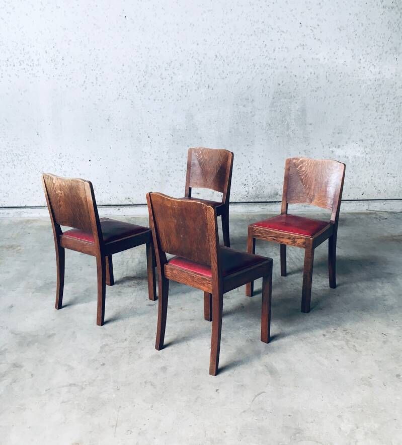 Art Deco Design Eetkamerstoelen, België Jaren 1920 photo vinterior