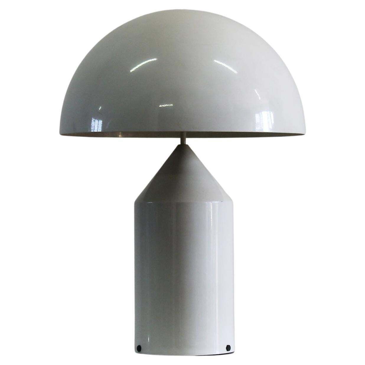 Vico Magistretti Atollo Table Lamp In White Lacquered Metal By Oluce 1970s