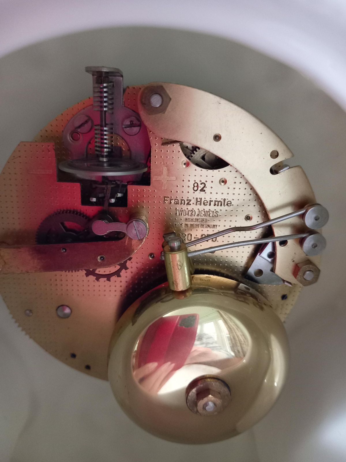 photo for sale 1982 Porcelain Clock With Franz Hermle German Movement Chimes Hour & Half Hour