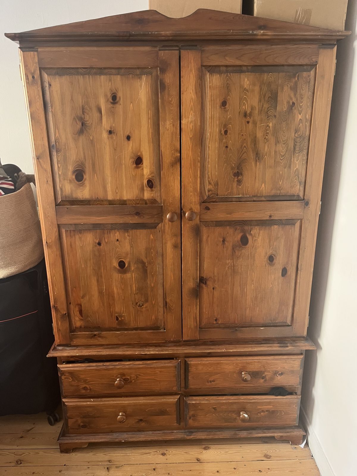 Beautiful Vintage Wood Wardrobe photo furniture