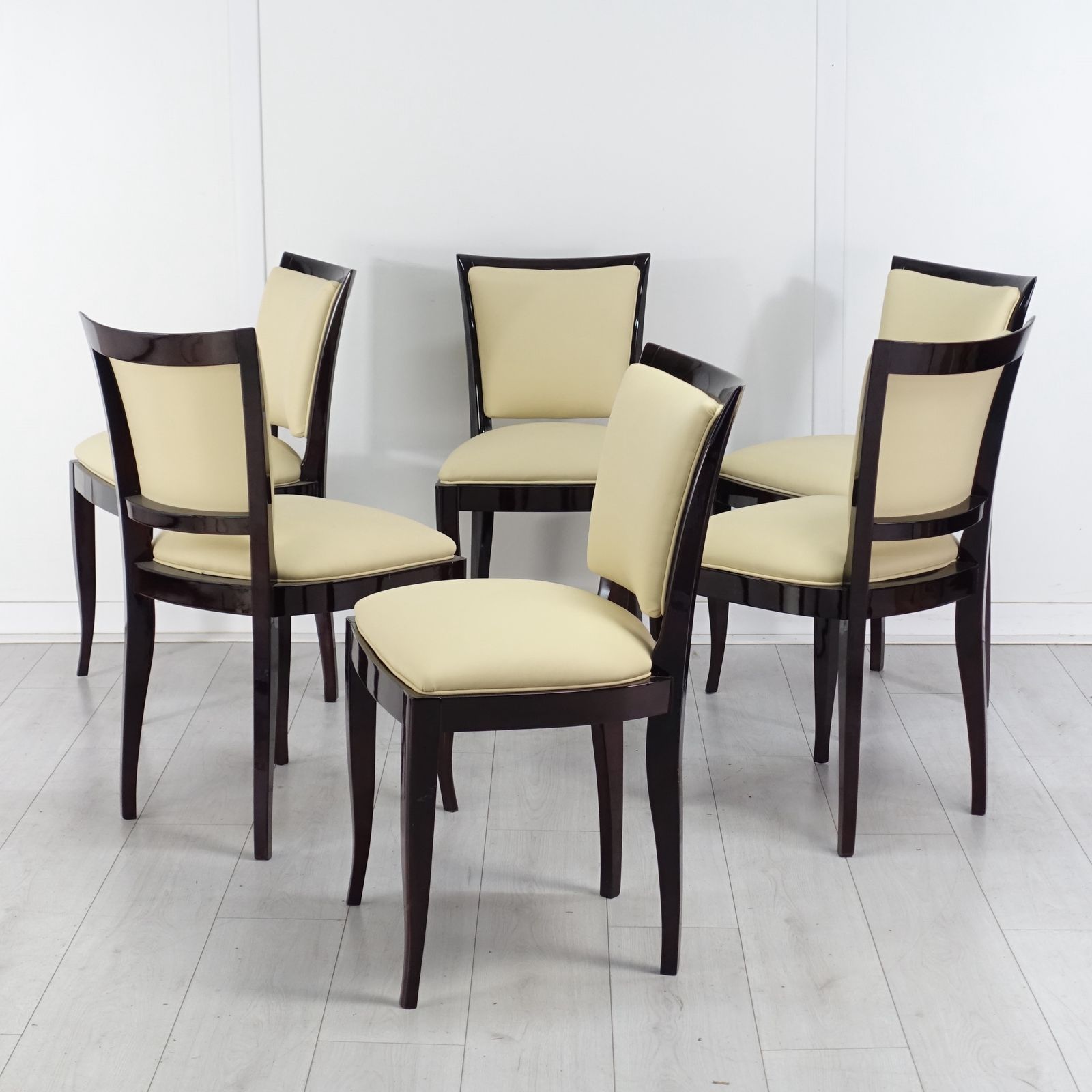Set Of 6 Art Deco Dining Chairs French 1930’s