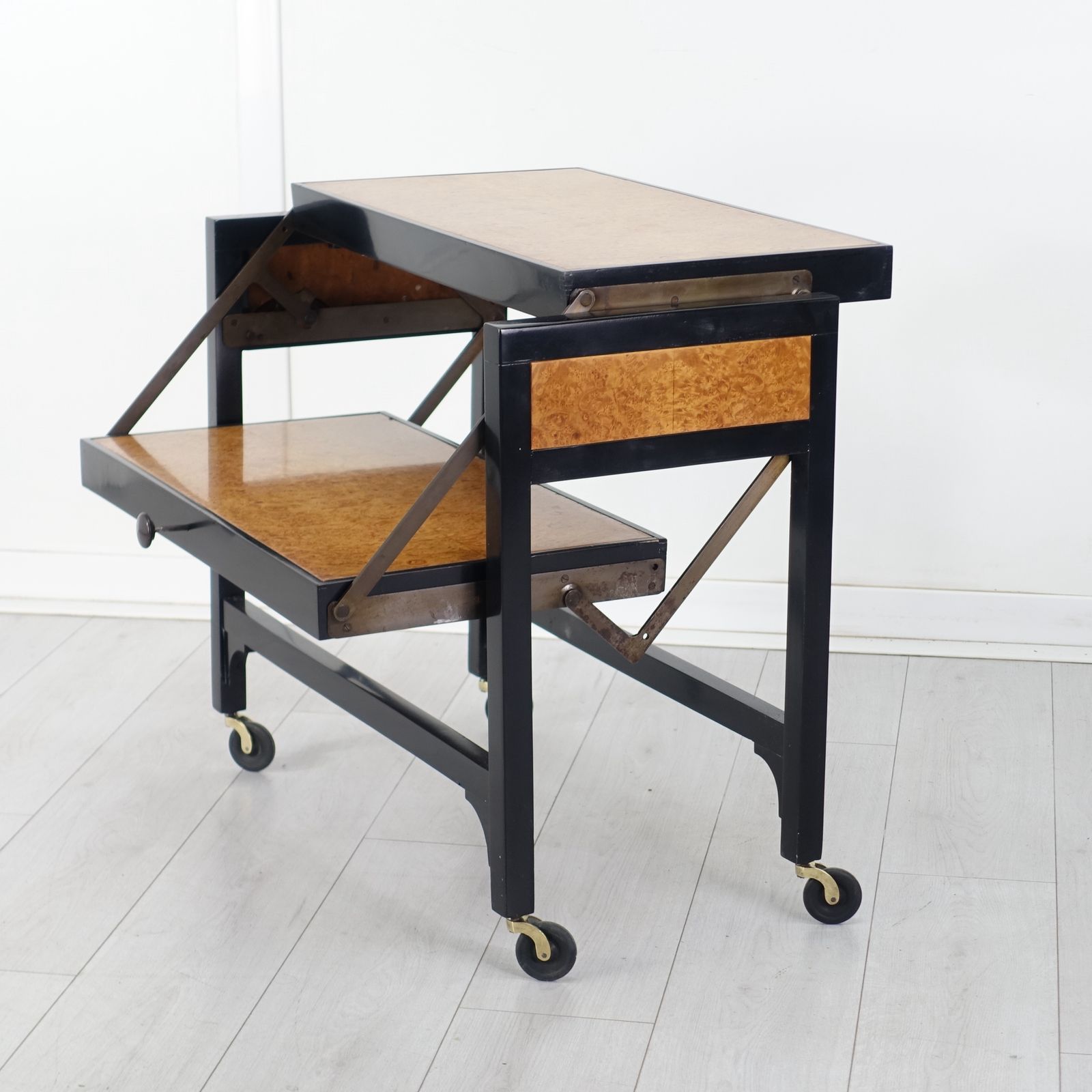 Art Deco Metaphoric Burr Maple Trolley 1930’s. photo Furniture