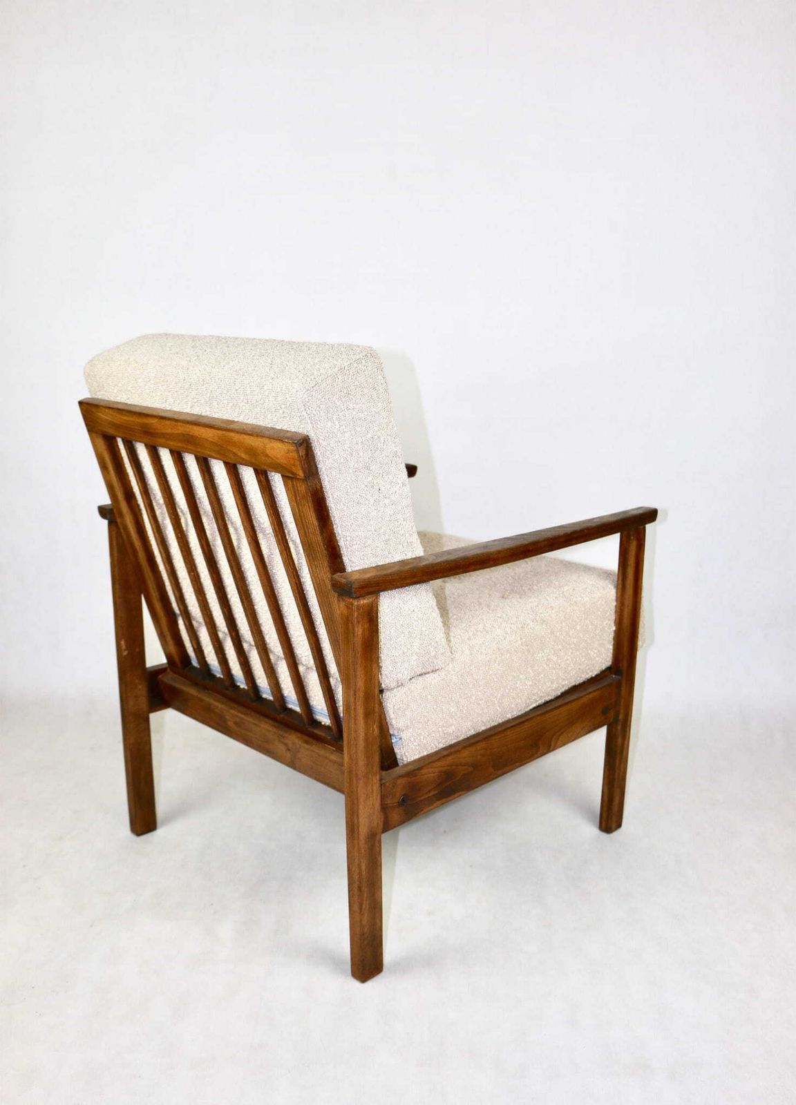 Vintage Loft Beige Boucle Armchair With Removable Cushions   2 Pieces Available photo Furniture