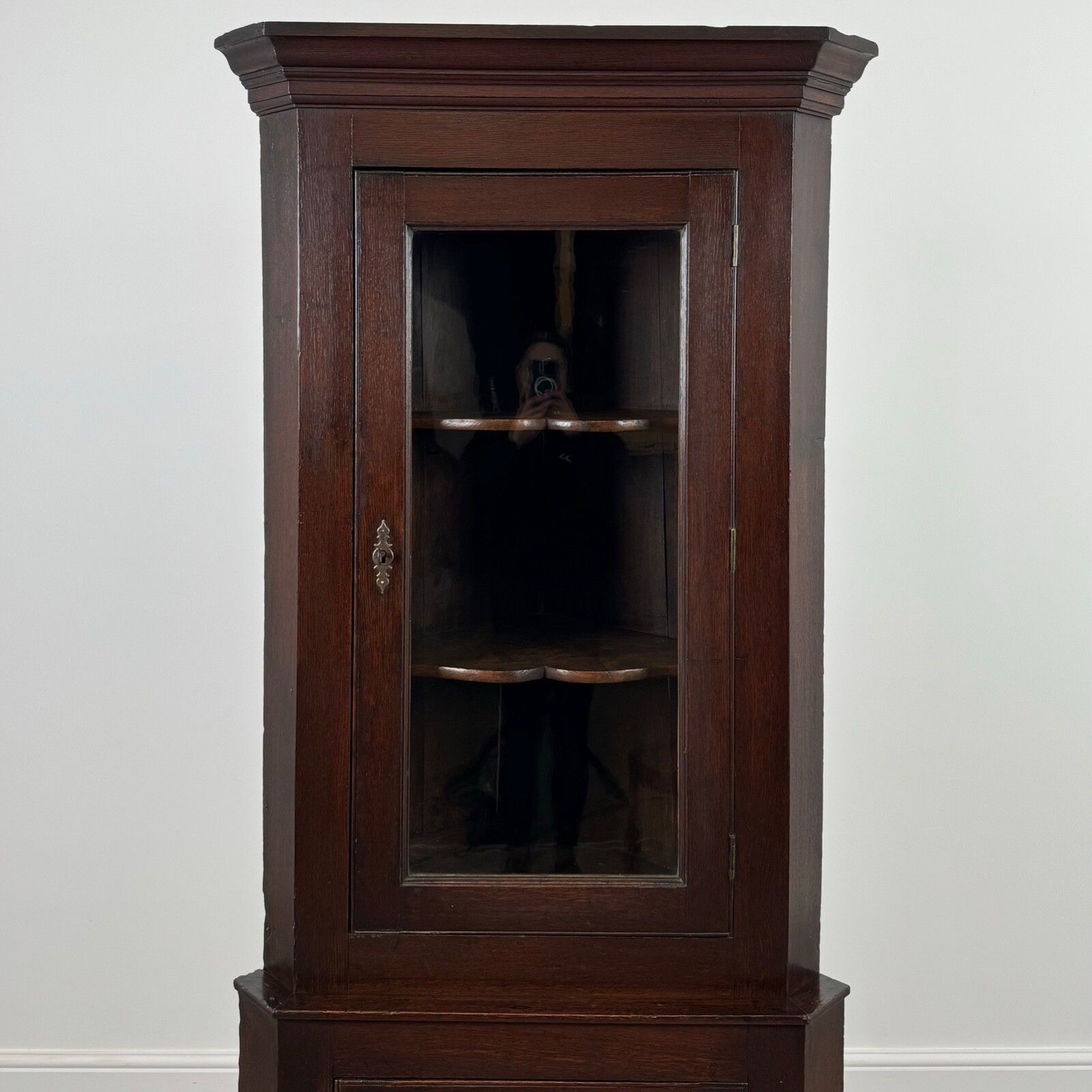 Antique 19th Century Good Quality Corner Cabinet In Oak photo Furniture