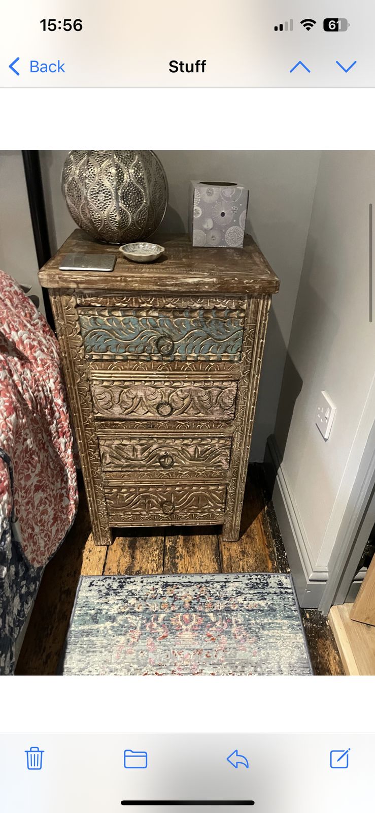 Pair Of Reclaimed Teak Carved Bedside Tables photo 500.0