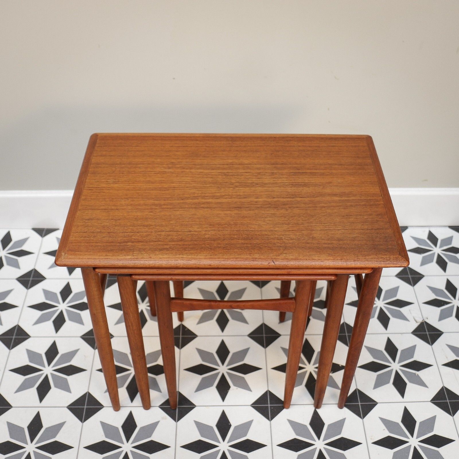 Mid Century Nest Of Tables In Teak Kai Kristiansen Mimi Set For Skovmand & Andersen photo buy
