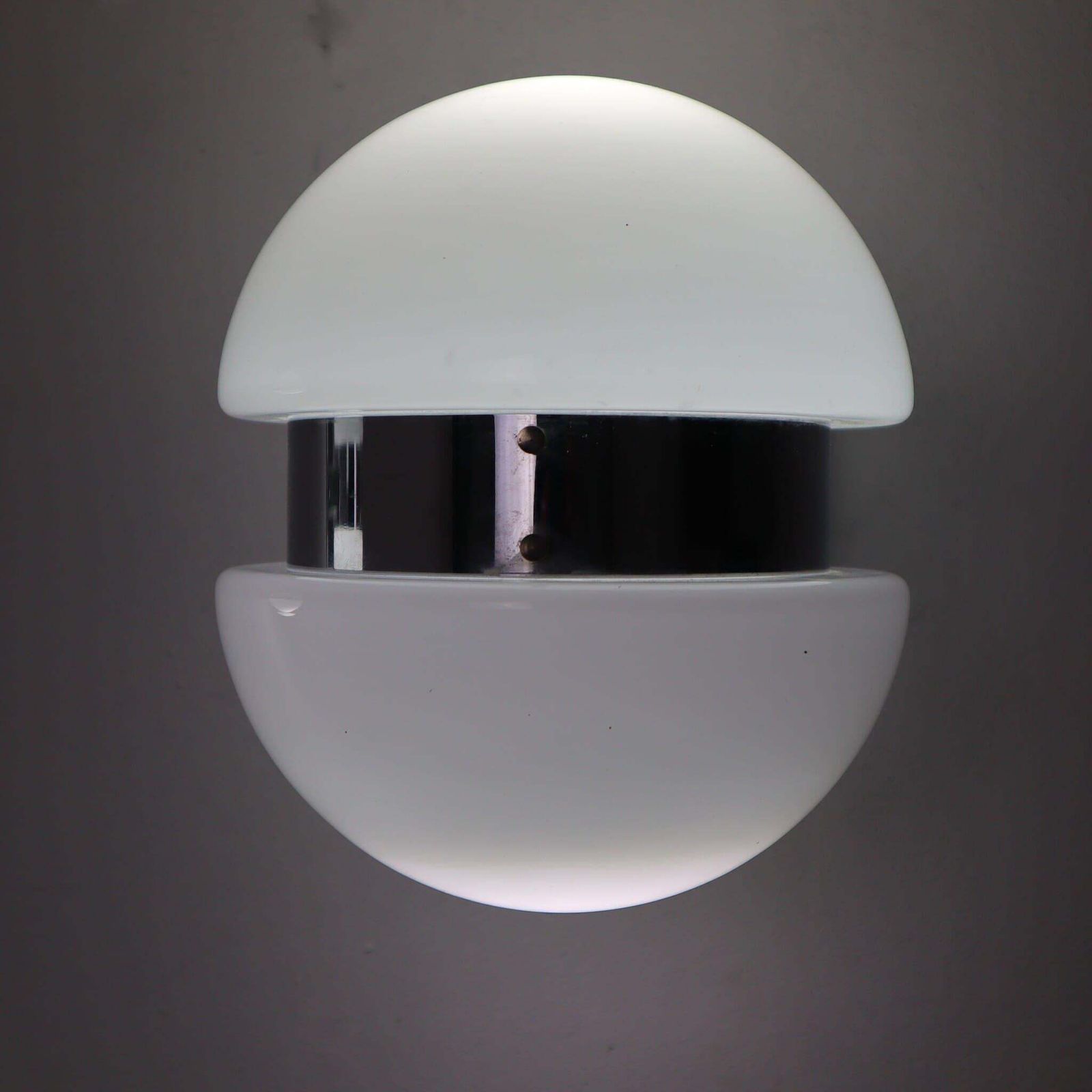 Pair Of Opaline Glass Wall Lights Sconces Sergio Mazza Style Italy 1970s photo vinterior