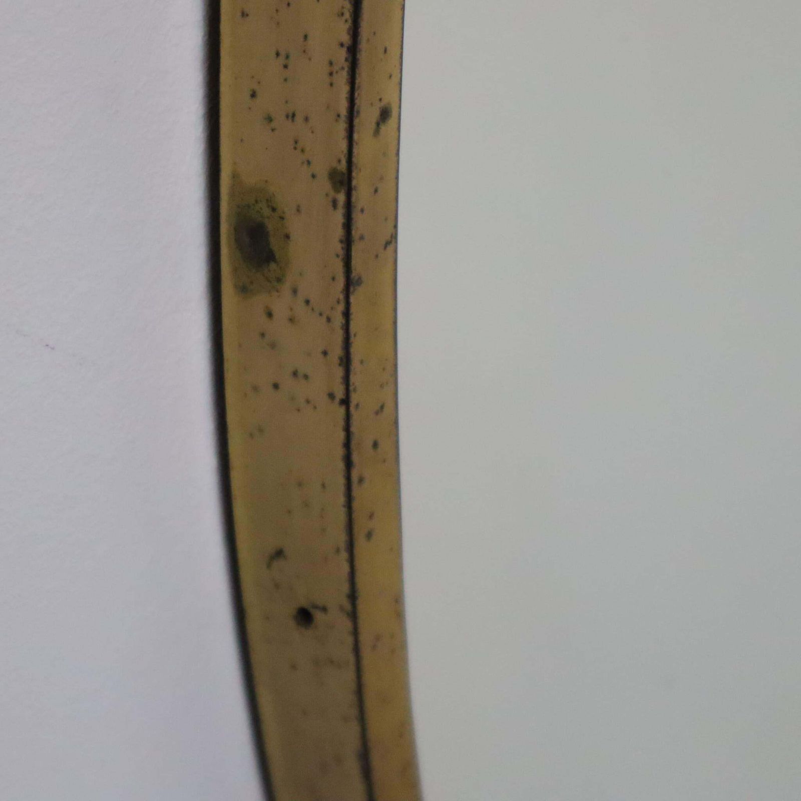 Home Decor 1950s Gio Ponti Style Mid Century Modern Solid Brass Italian Oval Wall Mirror photo