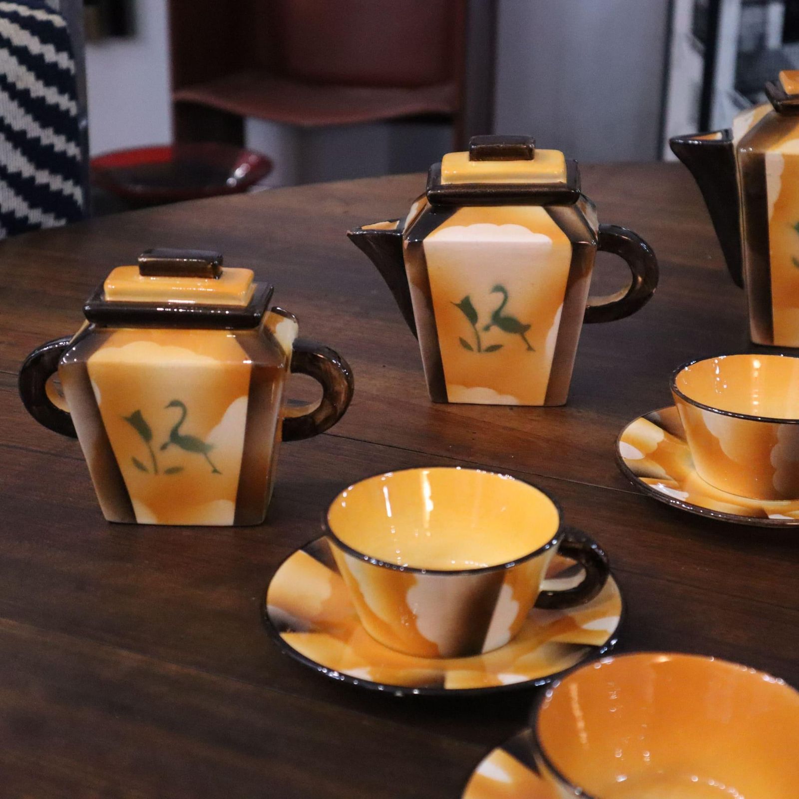photo for sale Art Deco Coffee Service Set Ceramic By Carraresi Lucchesi, Italy, 1930s