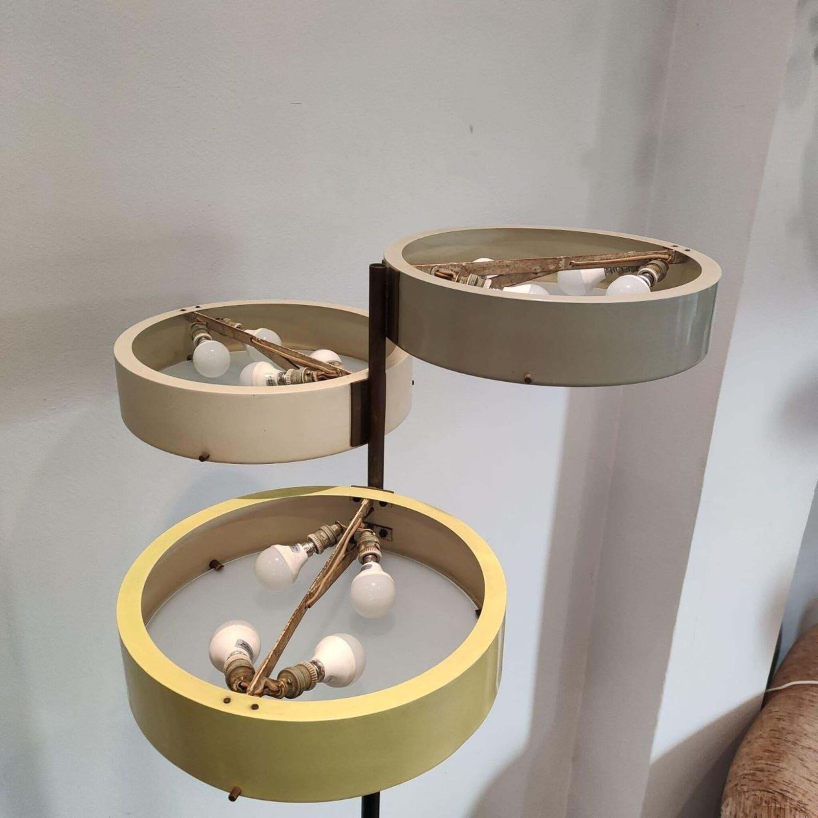 Mid Century Modern Brass Floor Lamp By Bruno Gatta For Stilnovo, Italy, 1950s photo vinterior