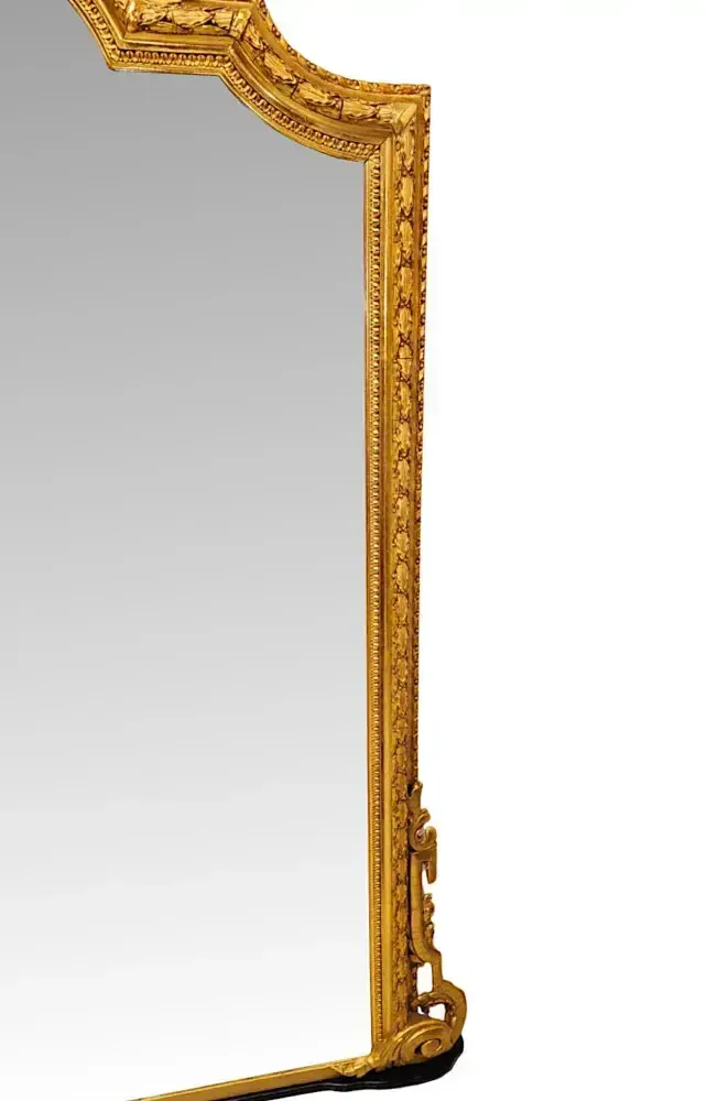 A Very Rare Large Size 19th Century Giltwood Overmantel Mirror photo furniture