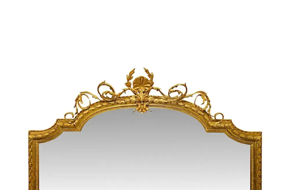 A Very Rare Large Size 19th Century Giltwood Overmantel Mirror photo Home Decor