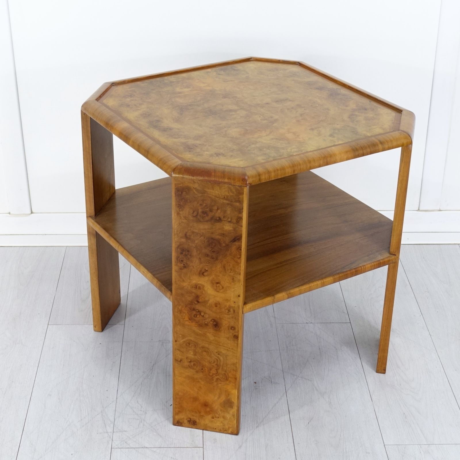 Furniture Art Deco Figured Walnut Two Tier Coffee/Centre Table photo