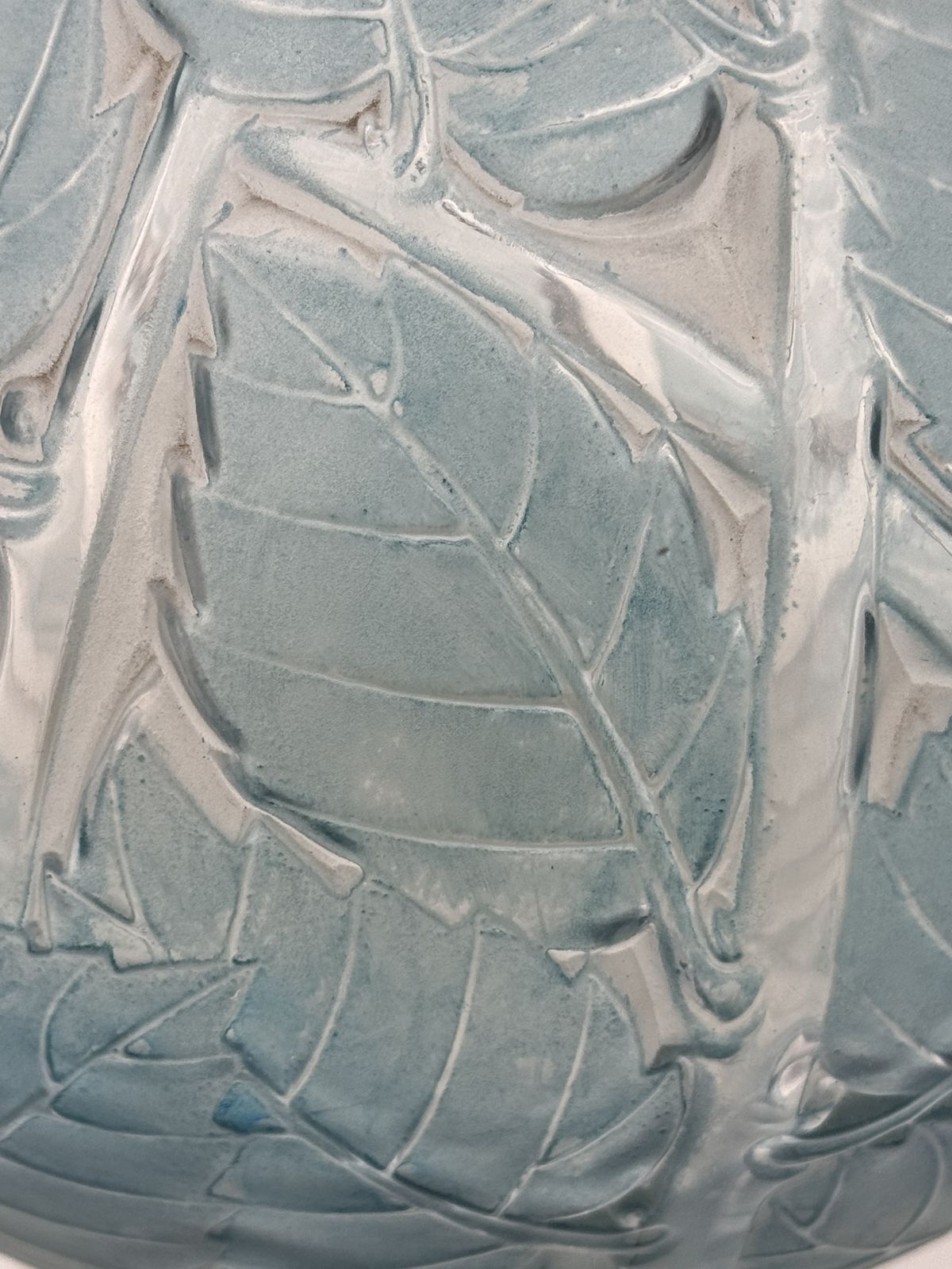 A R.Lalique Milan  Blue Patinated Glass Vase photo vintage