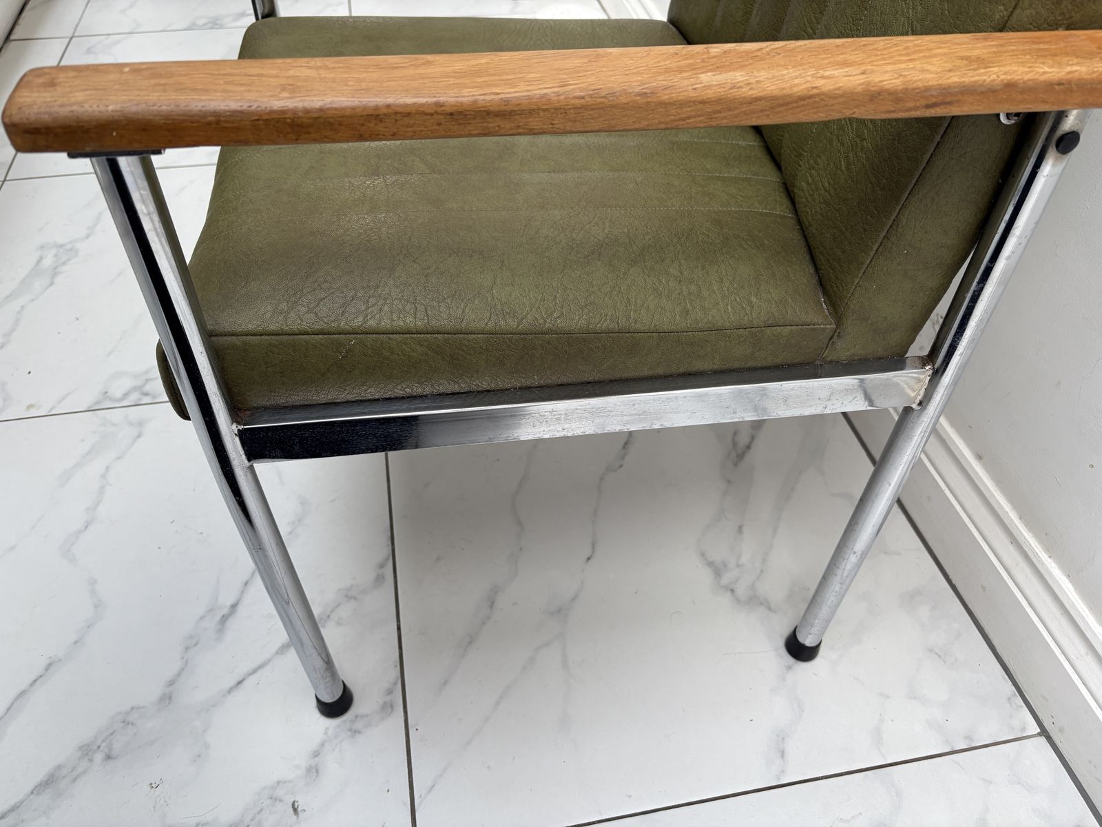 Vintage Eglin Green Chrome Dining / Office Chairs – Set Of 4 (1979) photo for sale