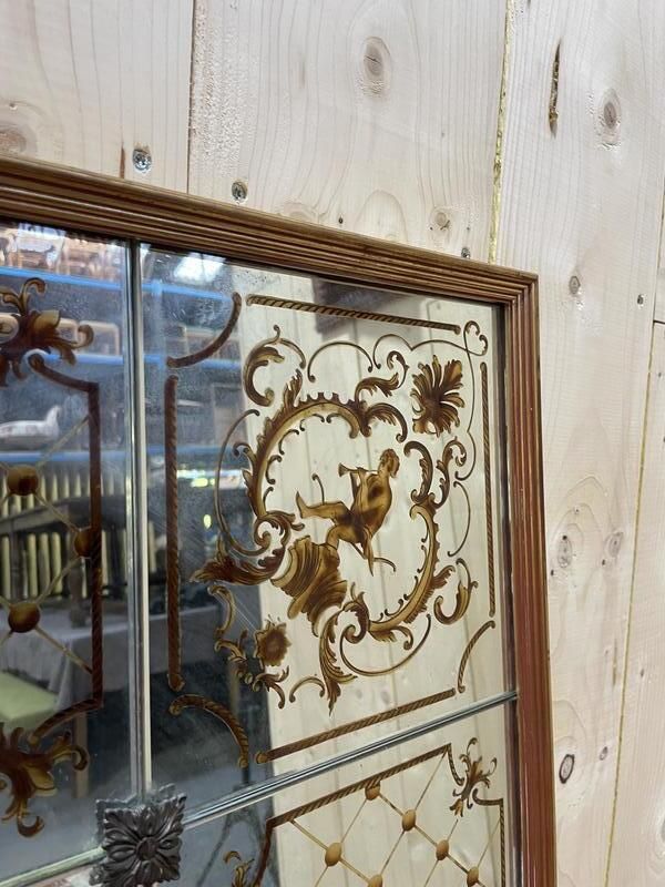 Miroir De Bistrot Ou De Brasserie Vénitien Art Nouveau En Verre églomisé photo for sale