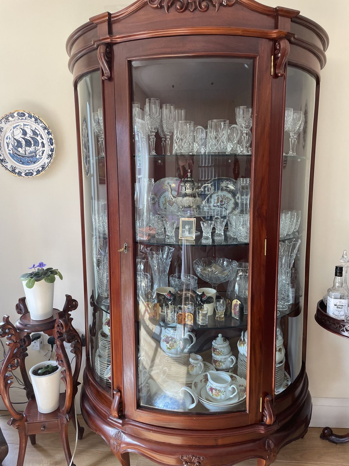 Half Moon Crystal Glass Cabinet – Large photo furniture