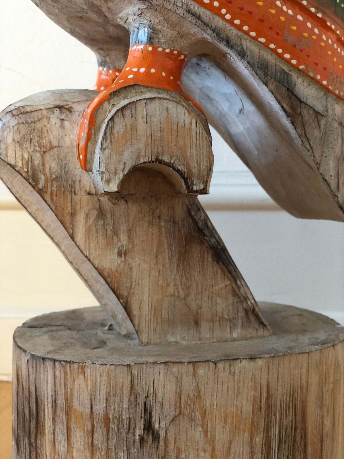 Vintage Hand Carved Wooden Owl Sculpture Portugal photo for sale