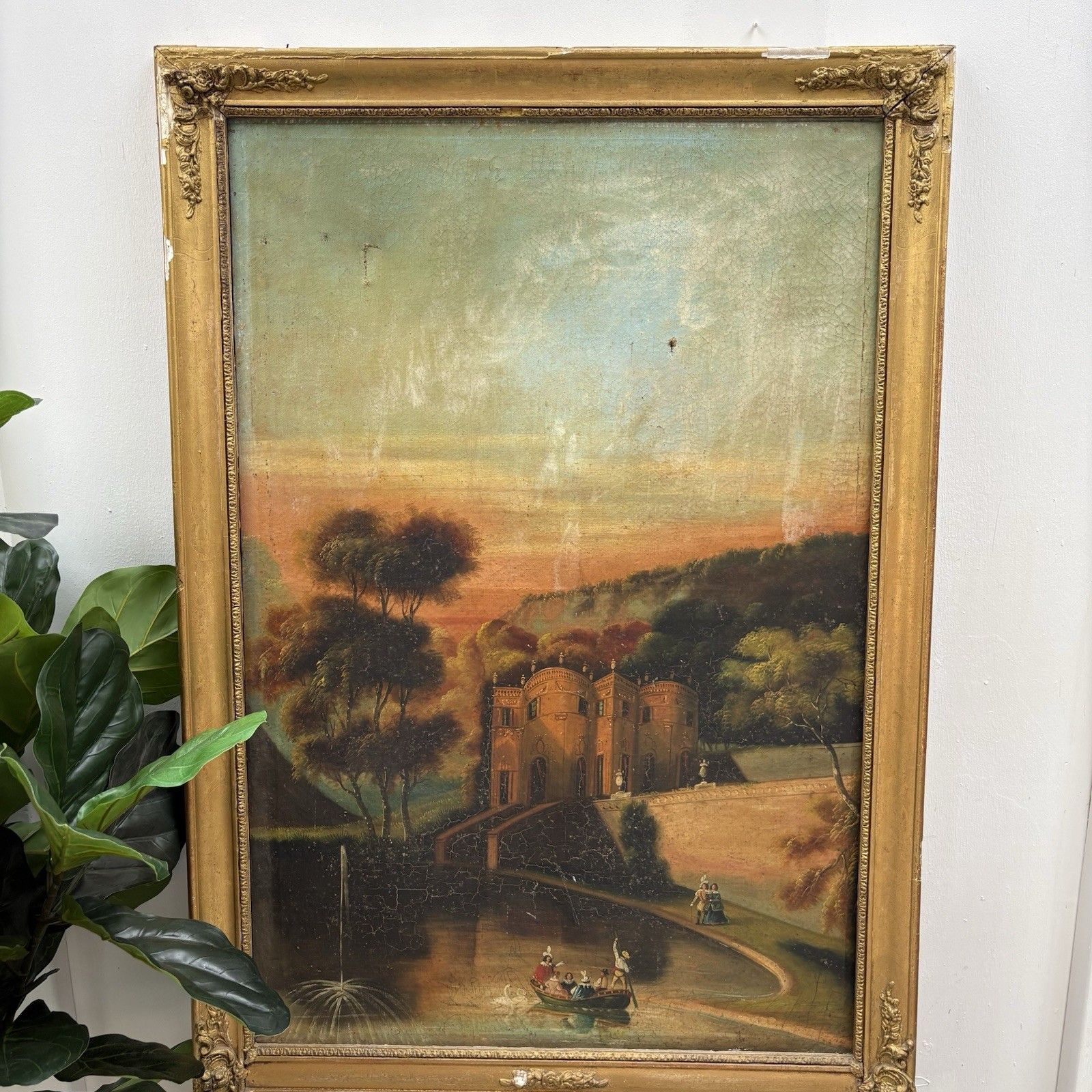 Gilded Wood Trumeau Mirror, Restoration Period Early 19th Century photo furniture