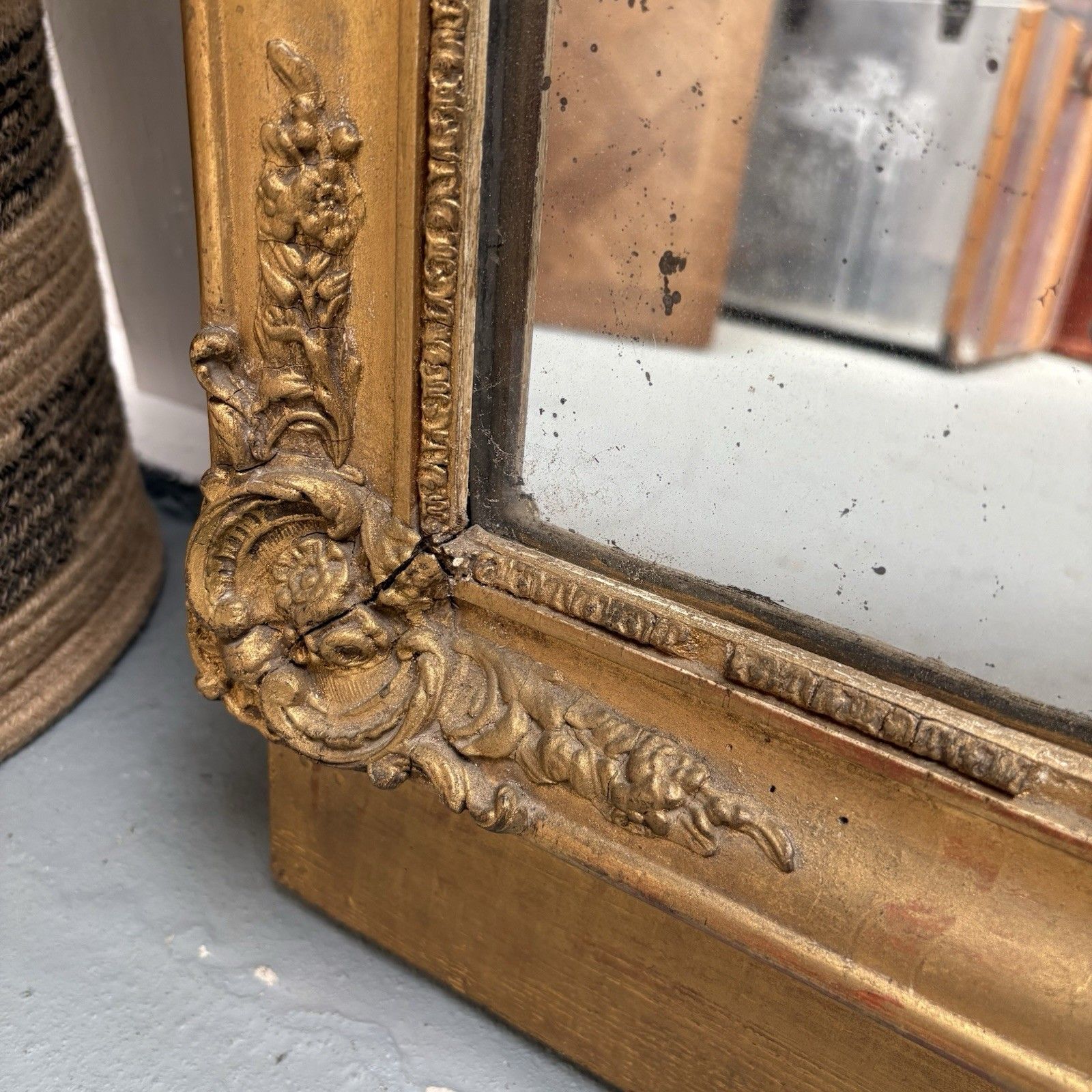 Gilded Wood Trumeau Mirror, Restoration Period Early 19th Century photo 445.0