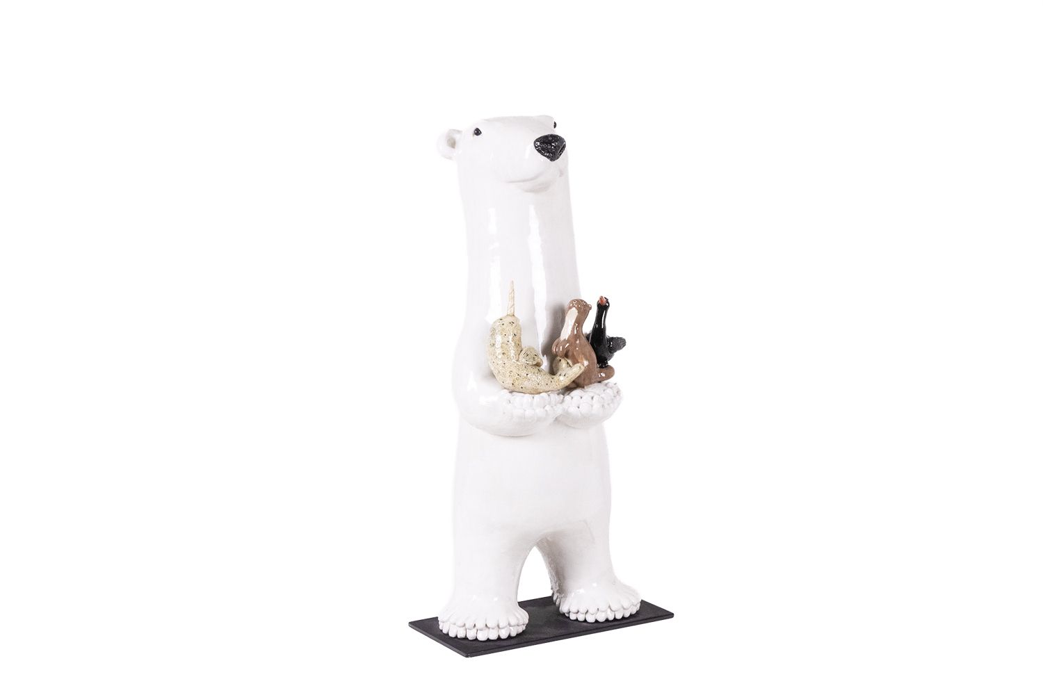 Valérie Courtet. Bear Presenting 3 Animals. Contemporary.