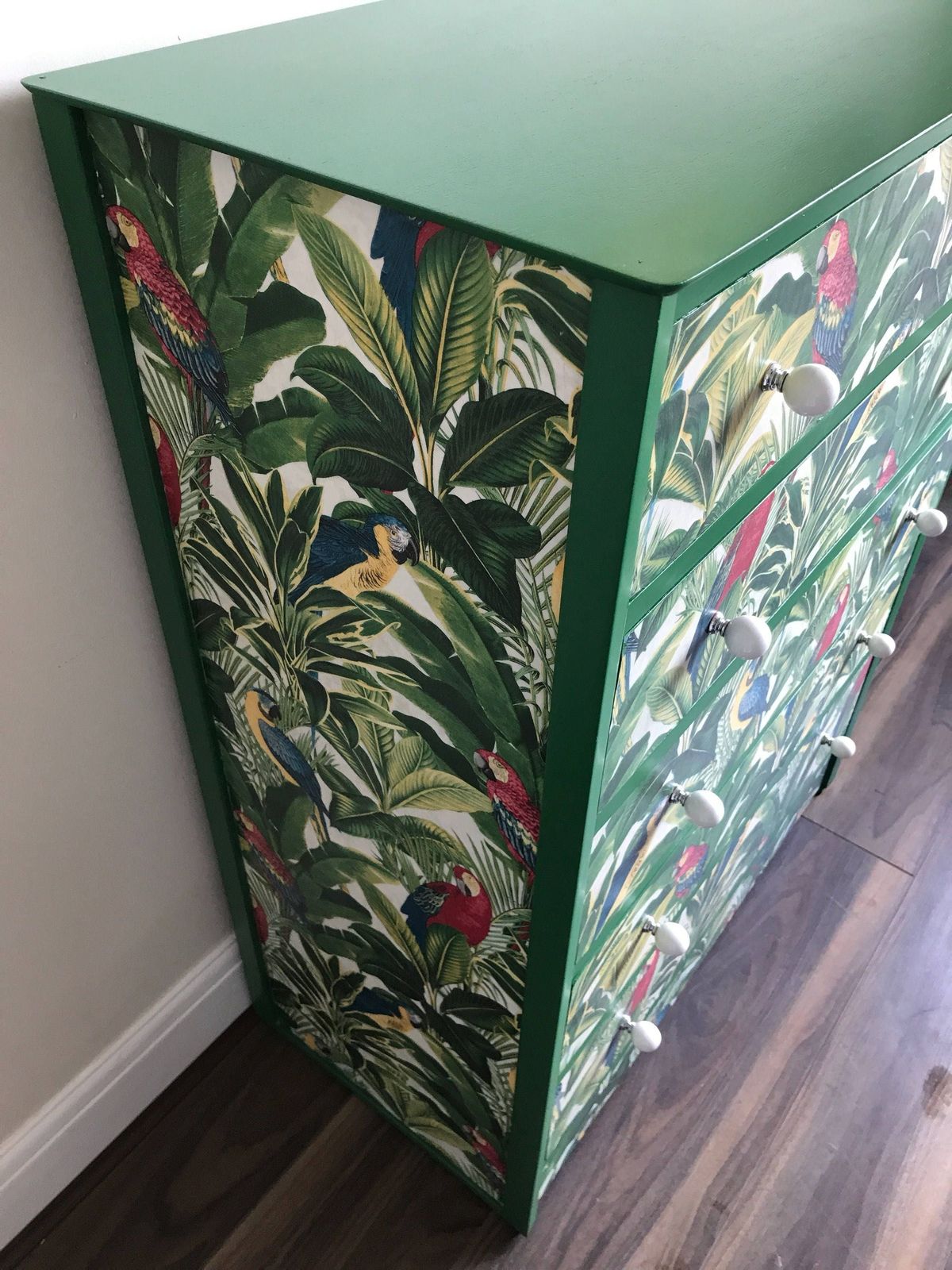 Upcycled Decoupage Vintage Chest Of Drawers   Professional Spray Painted Finish photo vinterior