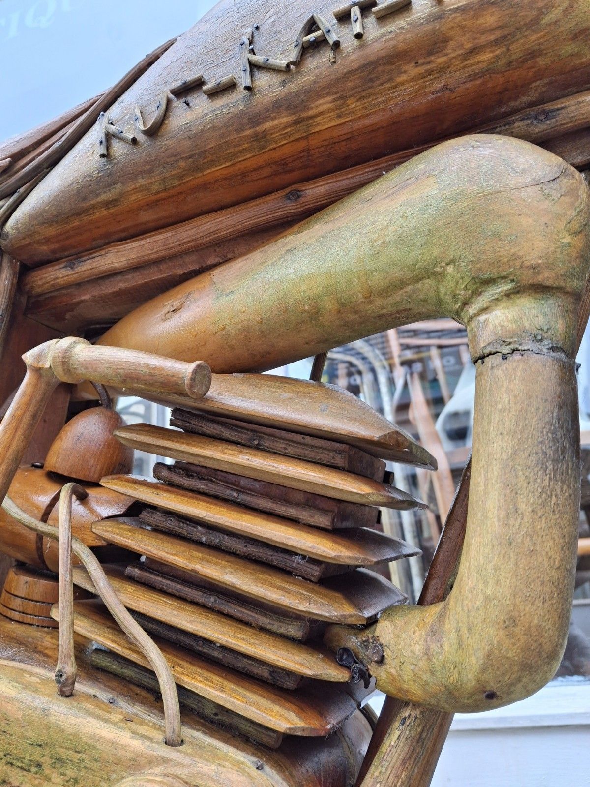 Vintage Full Size Scratch Built One Off Wooden Motocross Bike. photo vintage