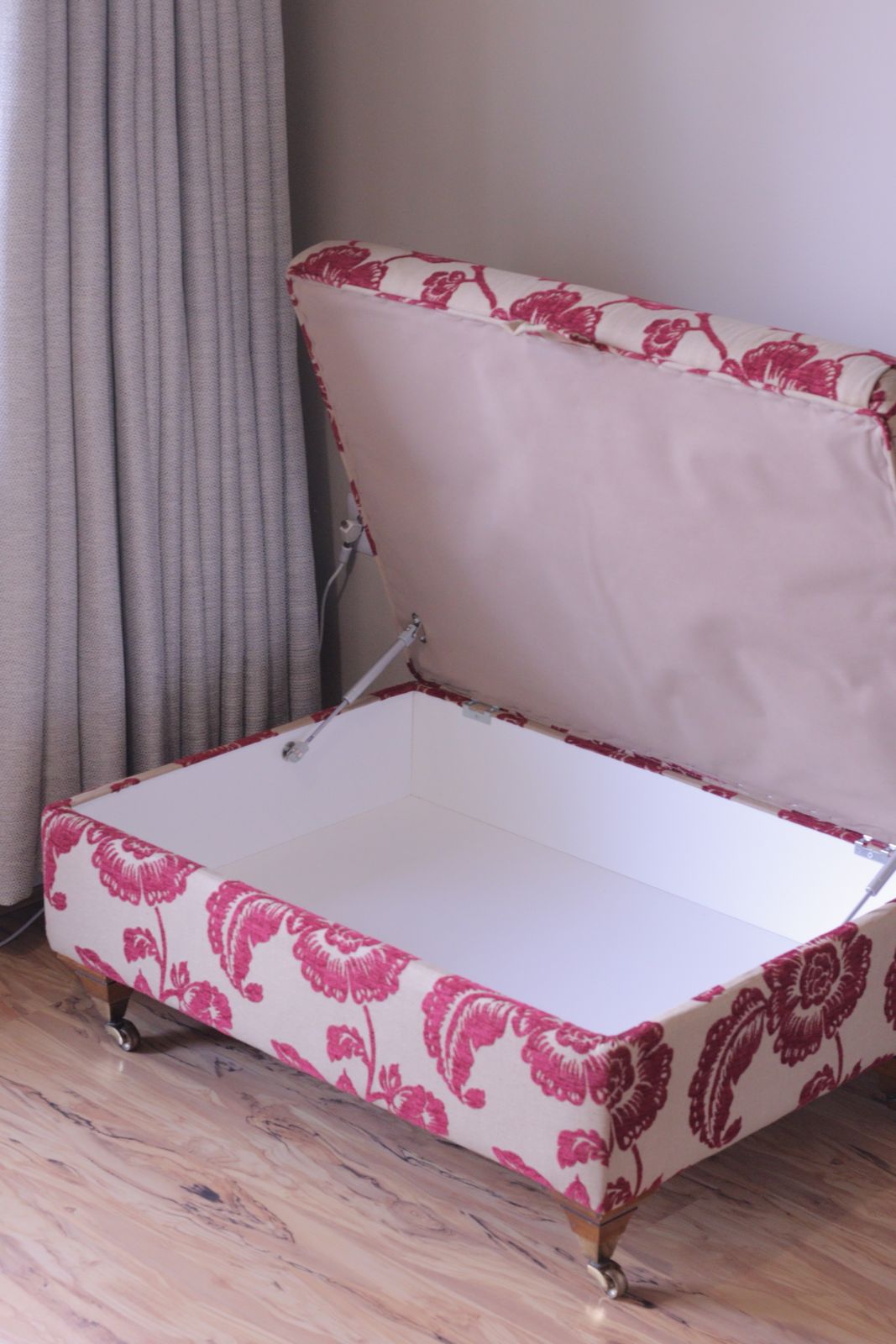 Modern 20th Century, Ottoman With Brass Wood Feet photo for sale