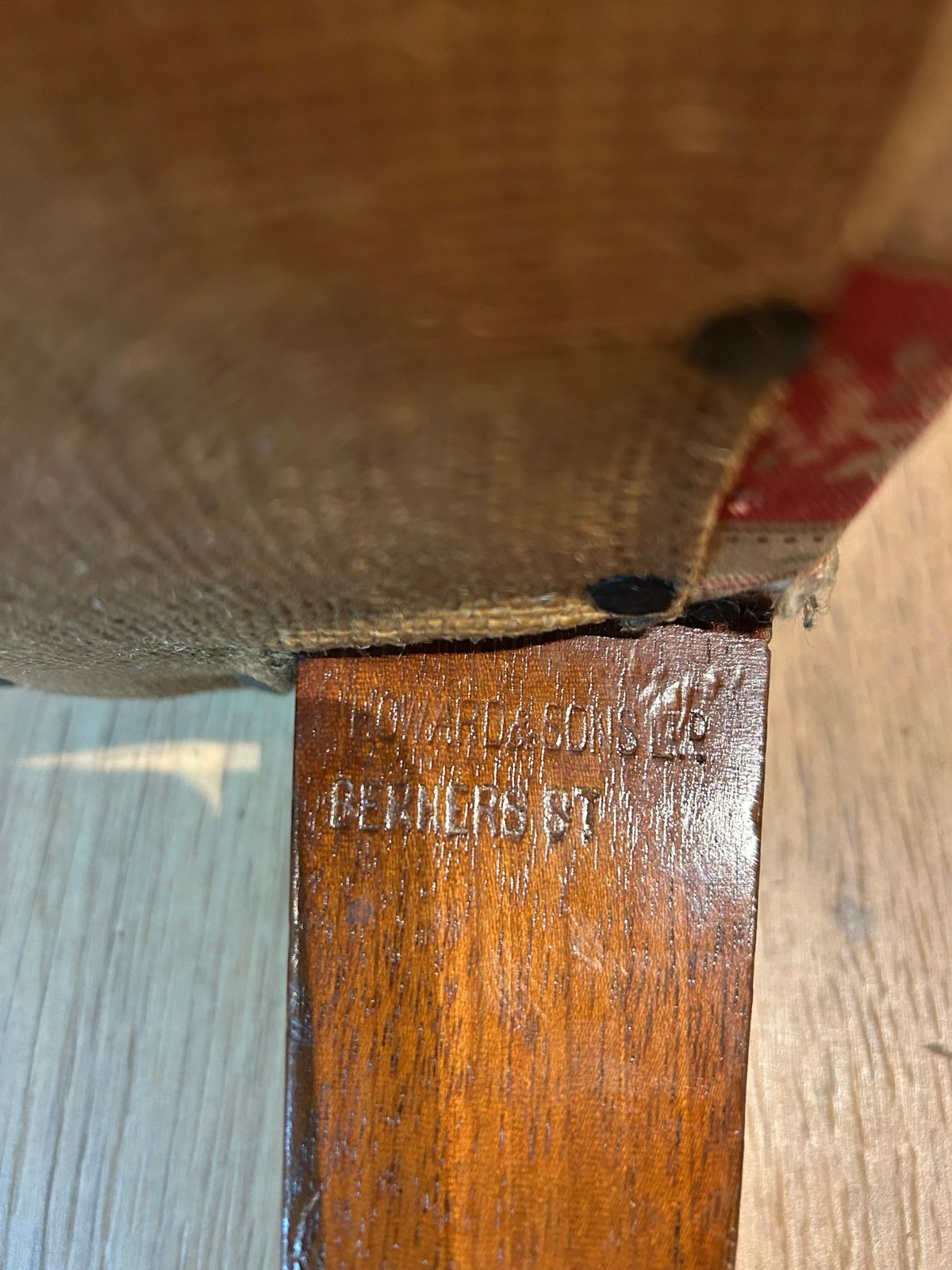 Antique Howard & Sons Upholstered Stool photo buy