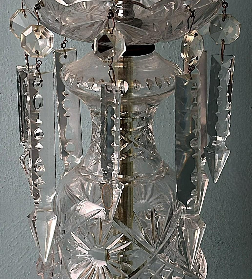 977.0 Louis XVI Revival French Table Lamp Crystals And Decorative Base (No Lampshade) photo